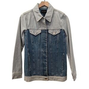 AYR The Doublestar Two Tone Colorblock Denim Jean Jacket XS Oversized Streetwear